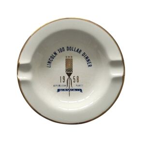 Vintage 1958 Lincoln $100 Dinner Hawaii GOP Ashtray Alan-Randal USA Republican